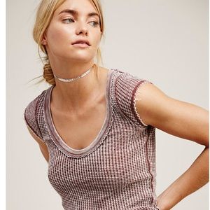 NWT Free People Arthur Waffle Tee